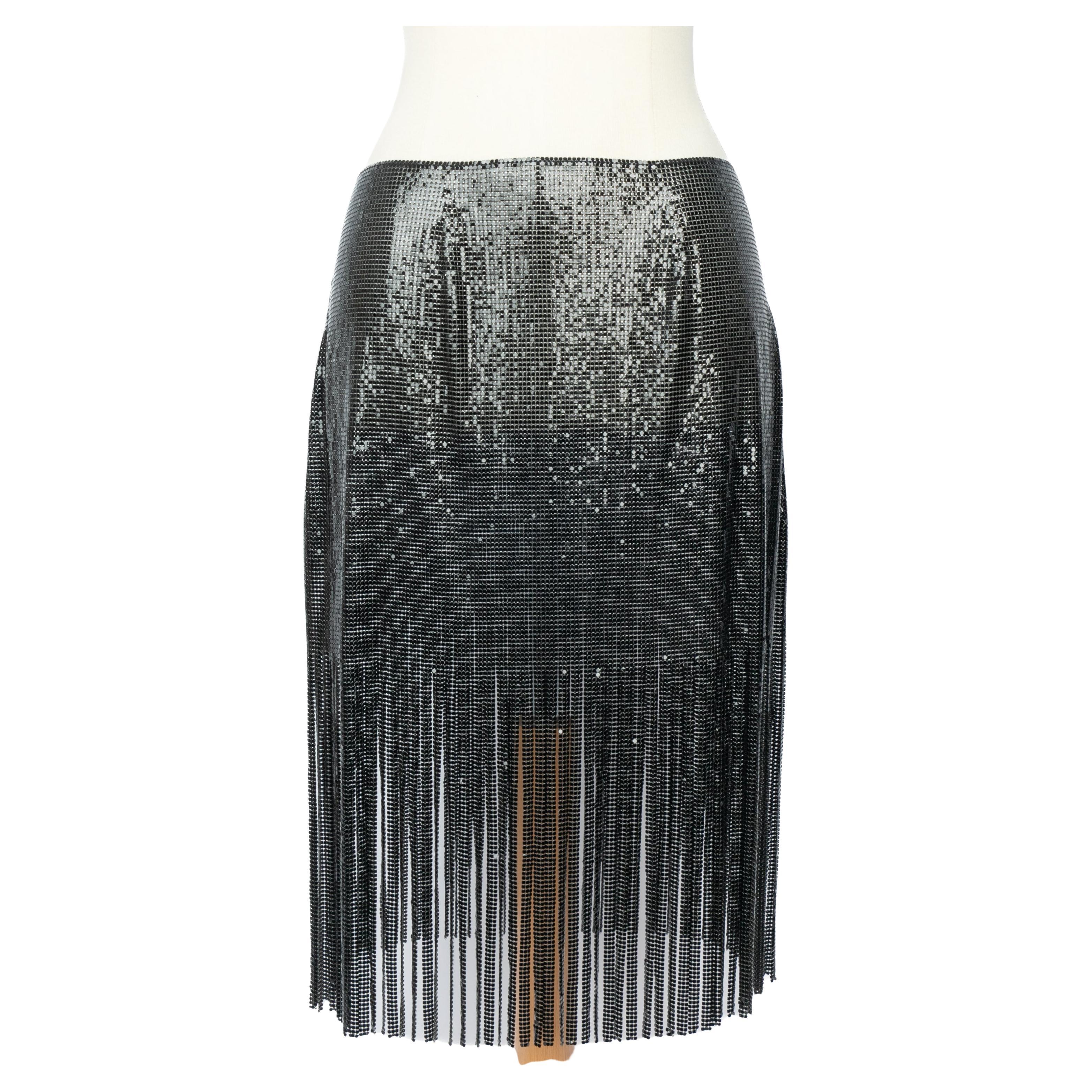 Paco Rabanne black metallic skirt