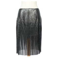 Paco Rabanne black metallic skirt