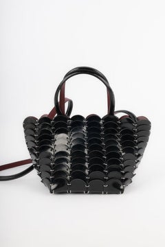 Paco Rabanne - Sac "Pacoïo" en cuir verni noir