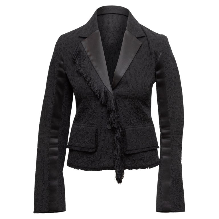 Men’s Black Seersucker Blazer – Textured Two-Button Notch Lapel Formal & Summer Sport Jacket in Black Tone-on-Tone Cotton Fabric main image 1
