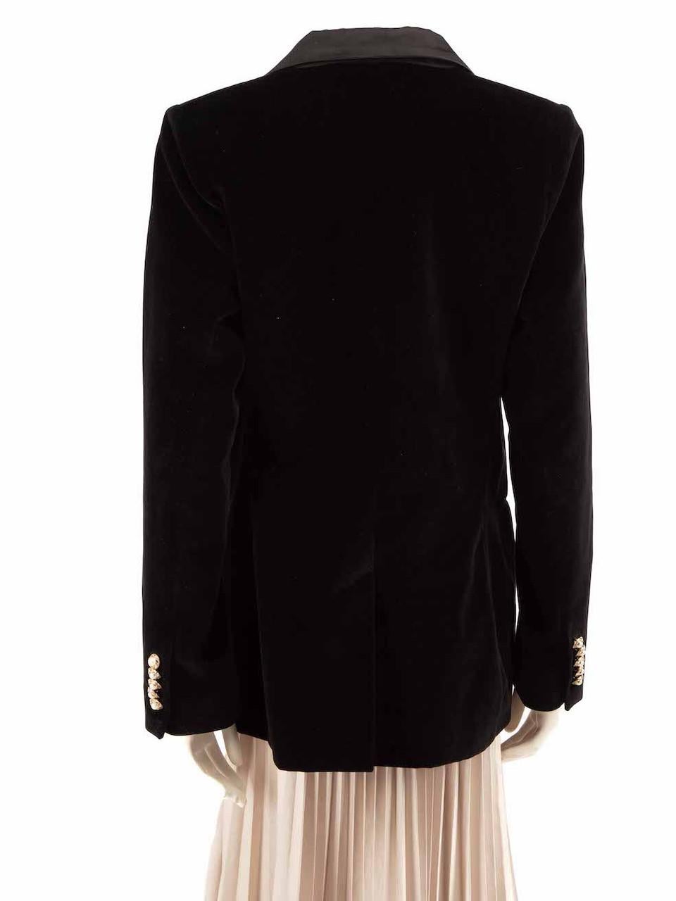 Paco Rabanne Black Velvet Faux Pearl Blazer Size XXL In Good Condition In London, GB