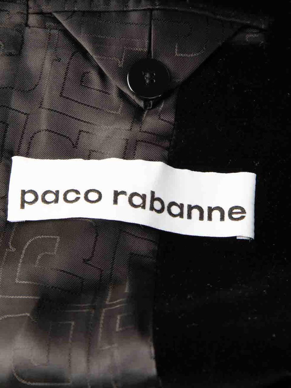 Paco Rabanne Black Velvet Faux Pearl Blazer Size XXL 1