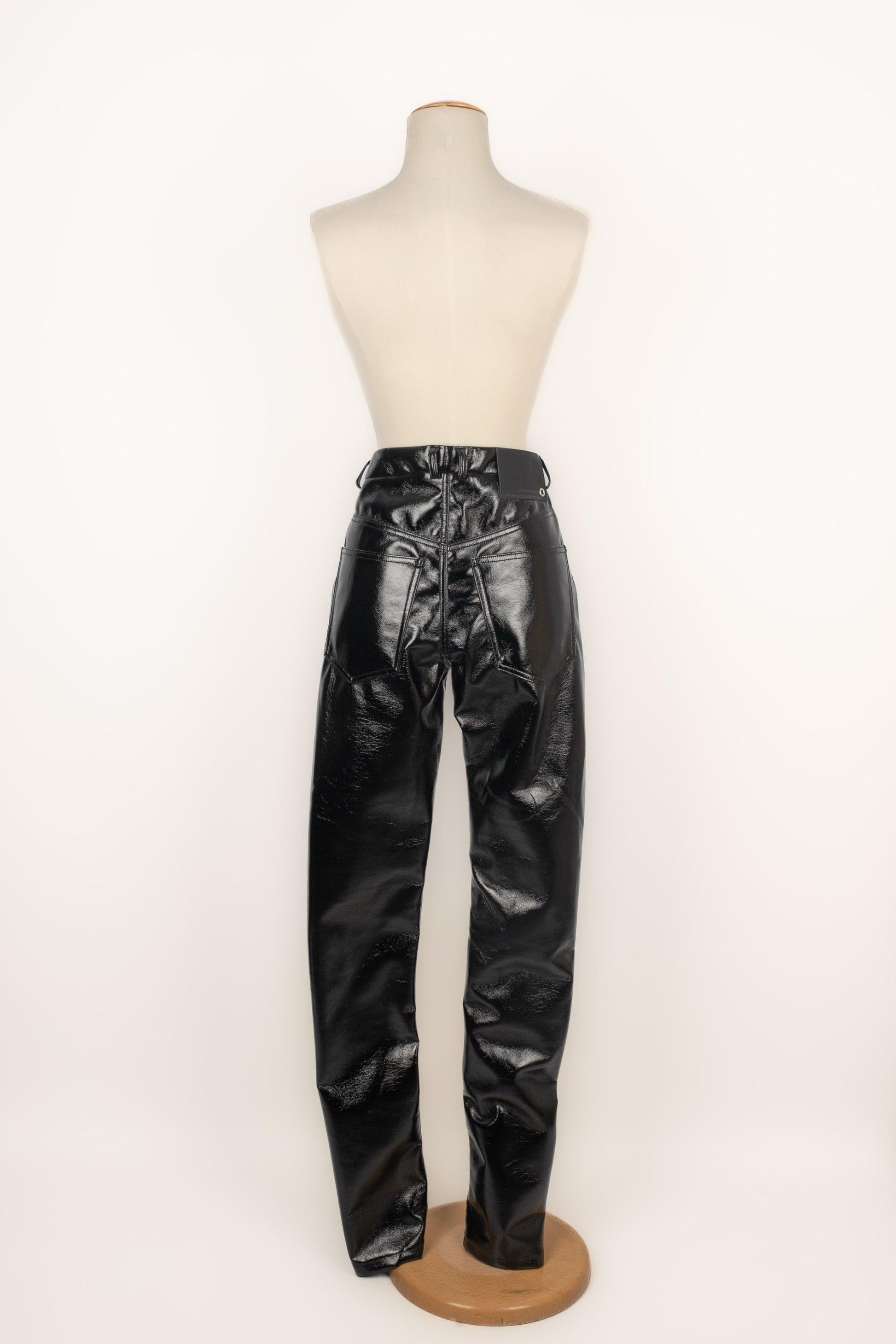 Paco Rabanne Black Vinyl Pants, 2021 For Sale 1