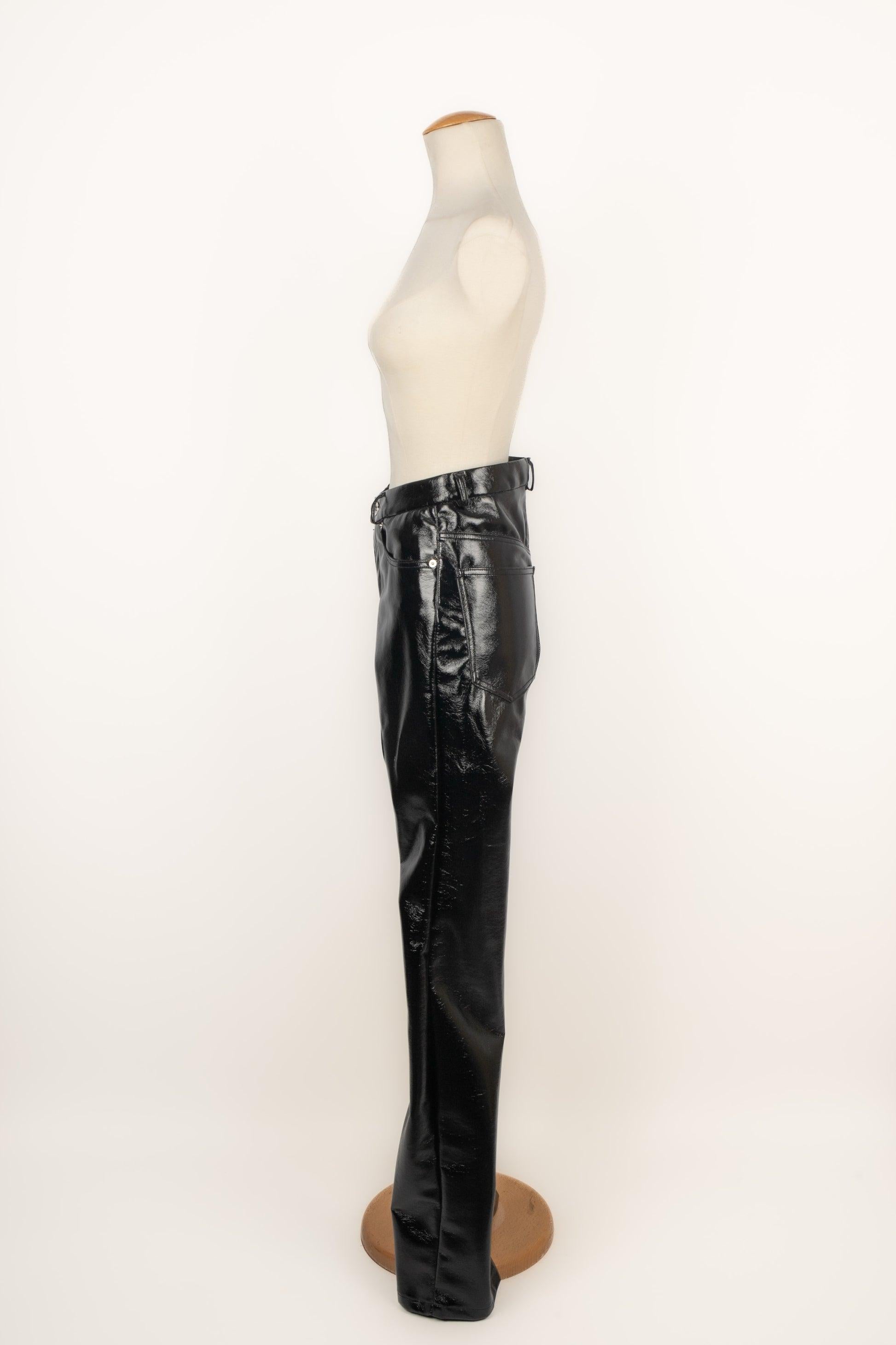 Paco Rabanne Black Vinyl Pants, 2021 For Sale 2