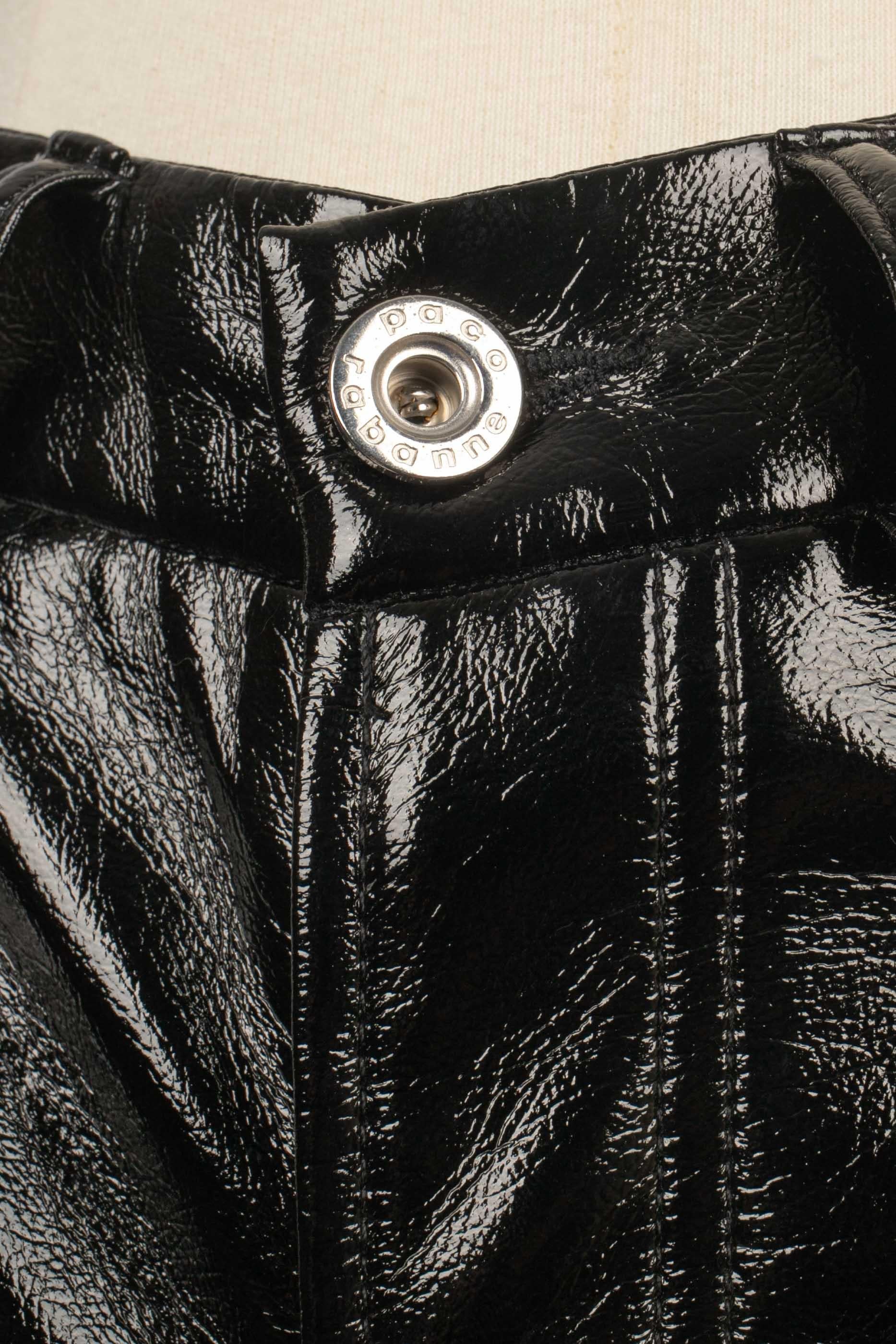 Paco Rabanne Black Vinyl Pants, 2021 For Sale 3