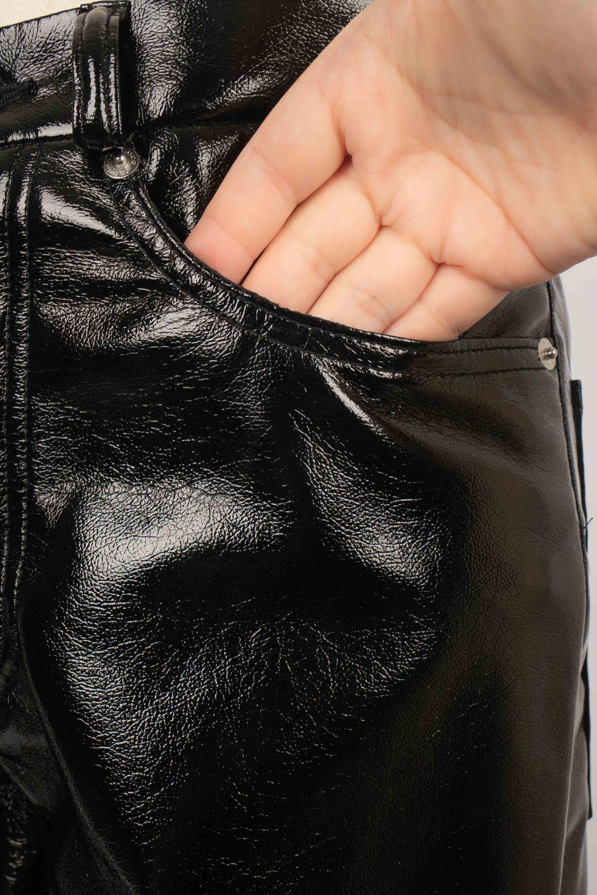 Paco Rabanne Black Vinyl Pants, 2021 For Sale 4