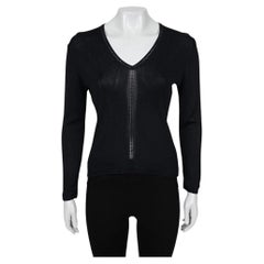 Paco Rabanne Pull en maille de viscose noire - Sz. 38/ M