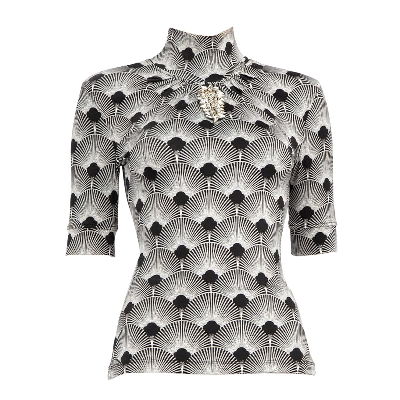 Paco Rabanne Black & White Abstract Top Size XS