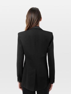 Paco Rabanne Black Wool Tassel Detail Blazer Size M
