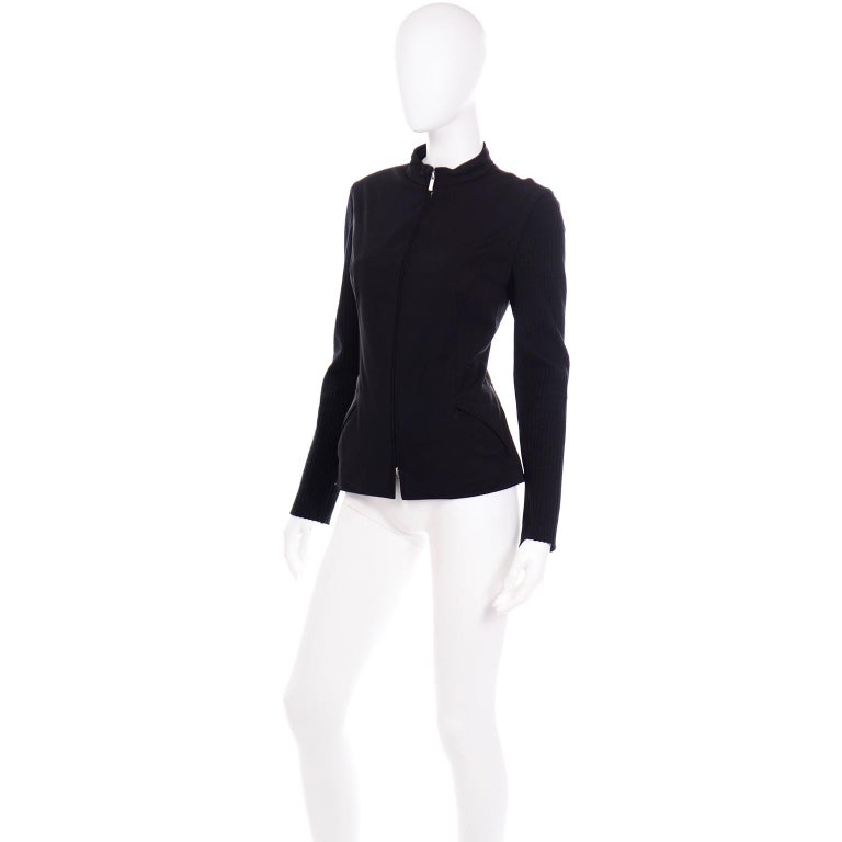 Women's Paco Rabanne Black Zip Front Jacket  For Sale