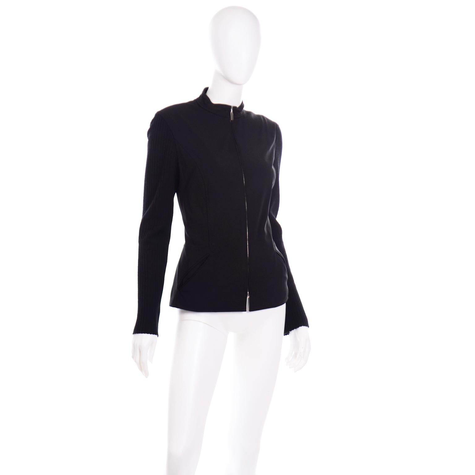 Paco Rabanne Black Zip Front Jacket  For Sale 1