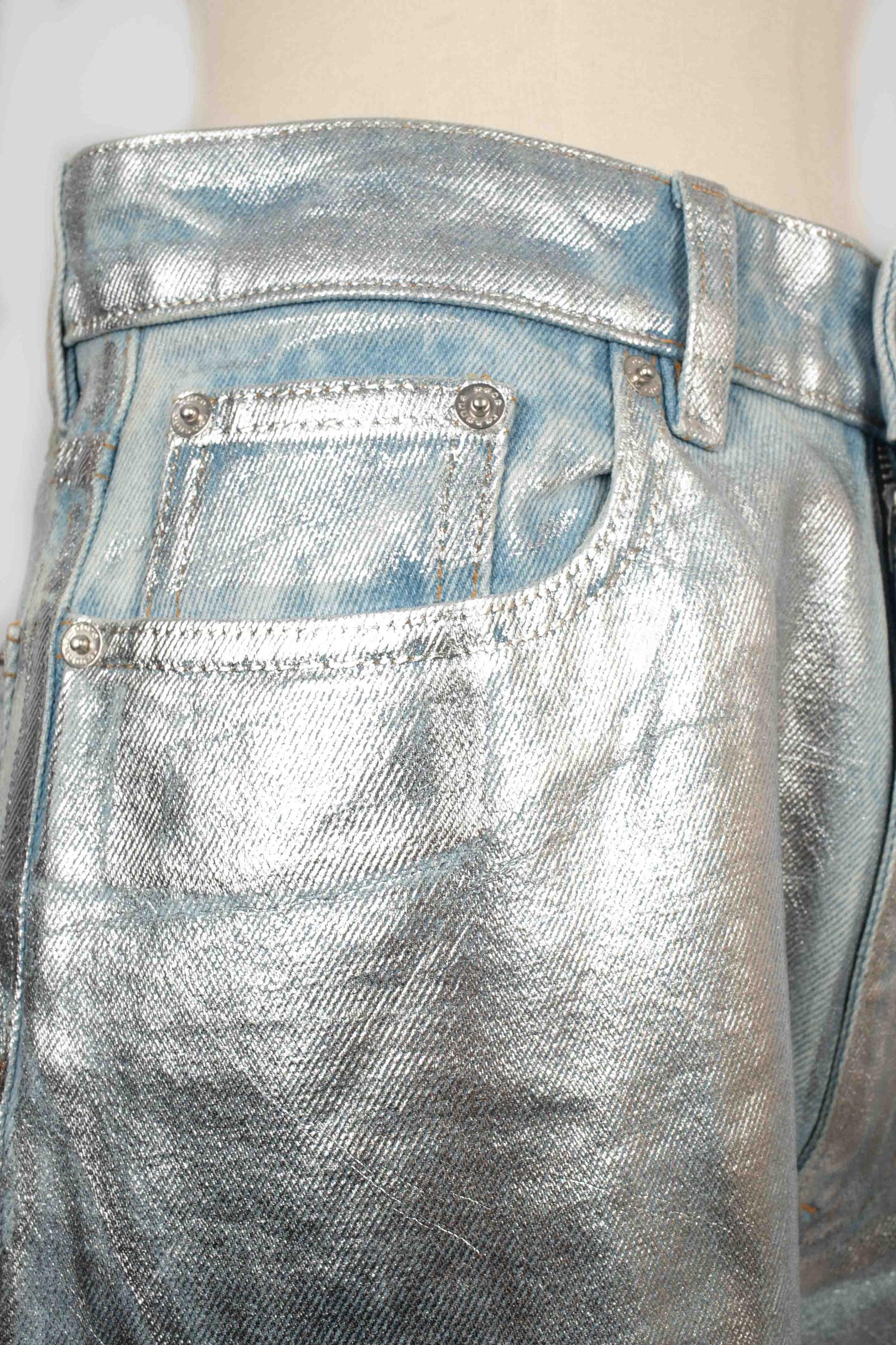 Paco Rabanne Blue Denim Fall Pants, 2023 For Sale 1