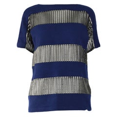 Paco Rabanne Blue & Silver Wool Party Top