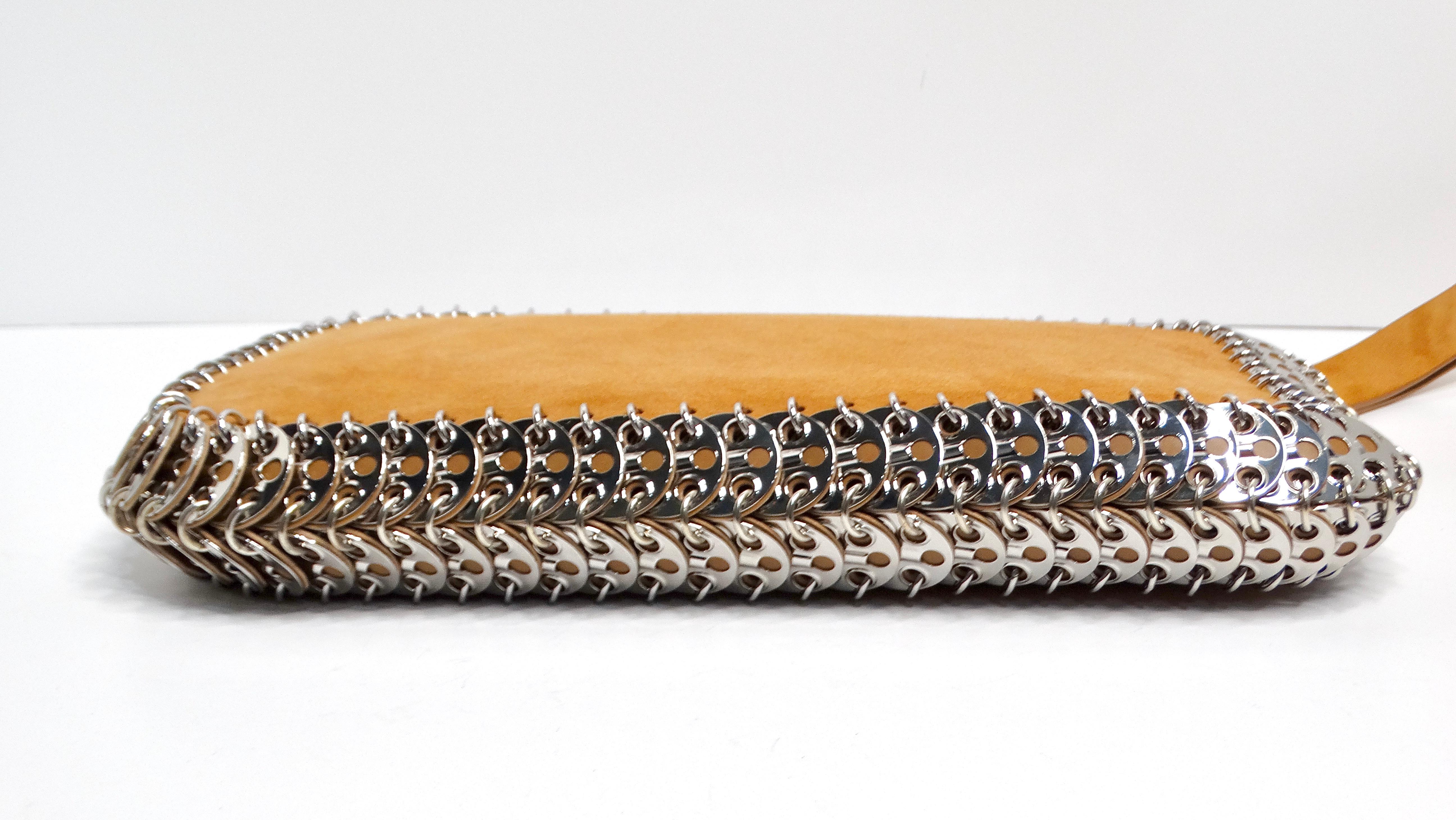 Women's Paco Rabanne Brown Suede Wrist Pouch For Sale