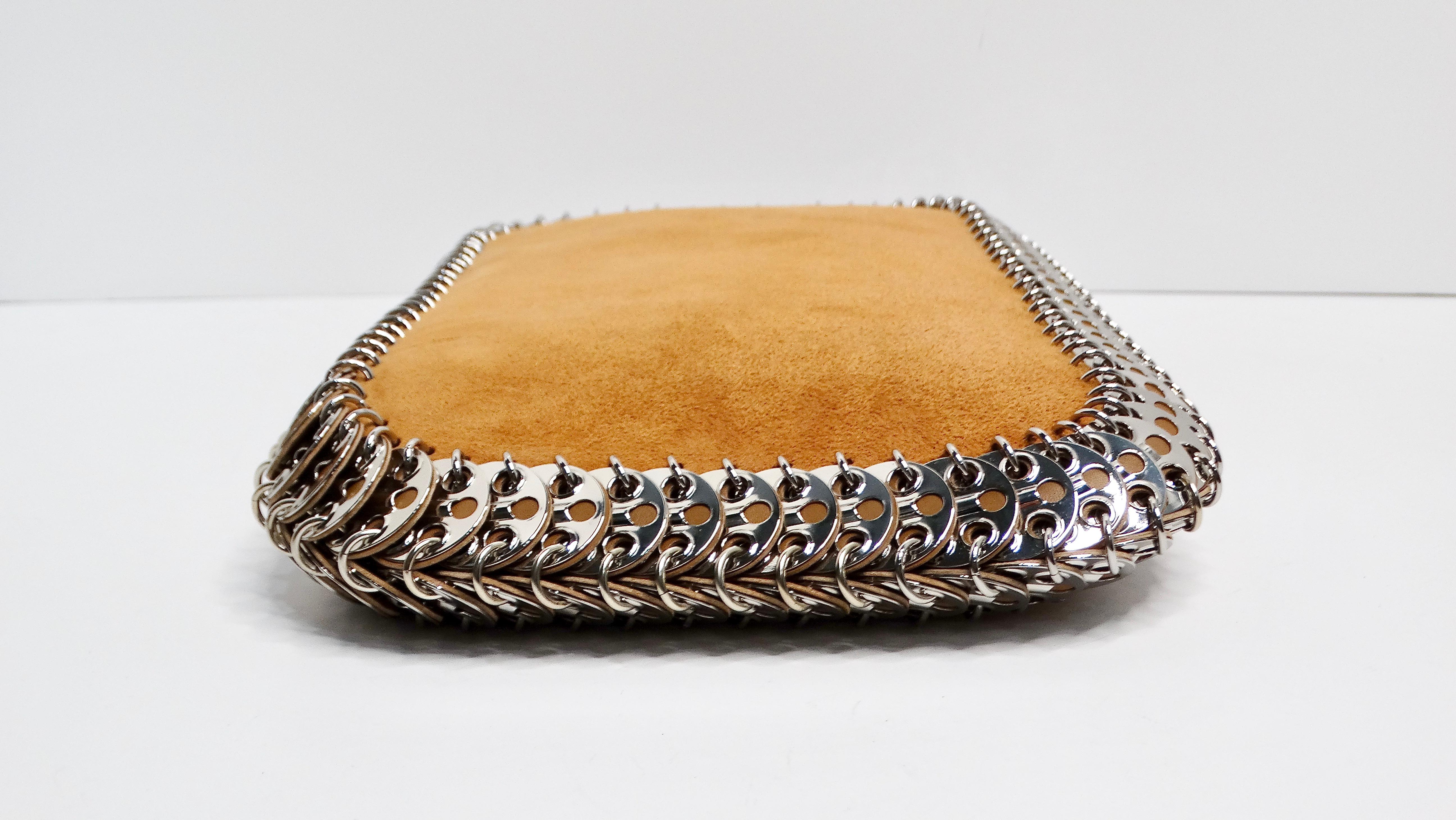 Paco Rabanne Brown Suede Wrist Pouch For Sale 1