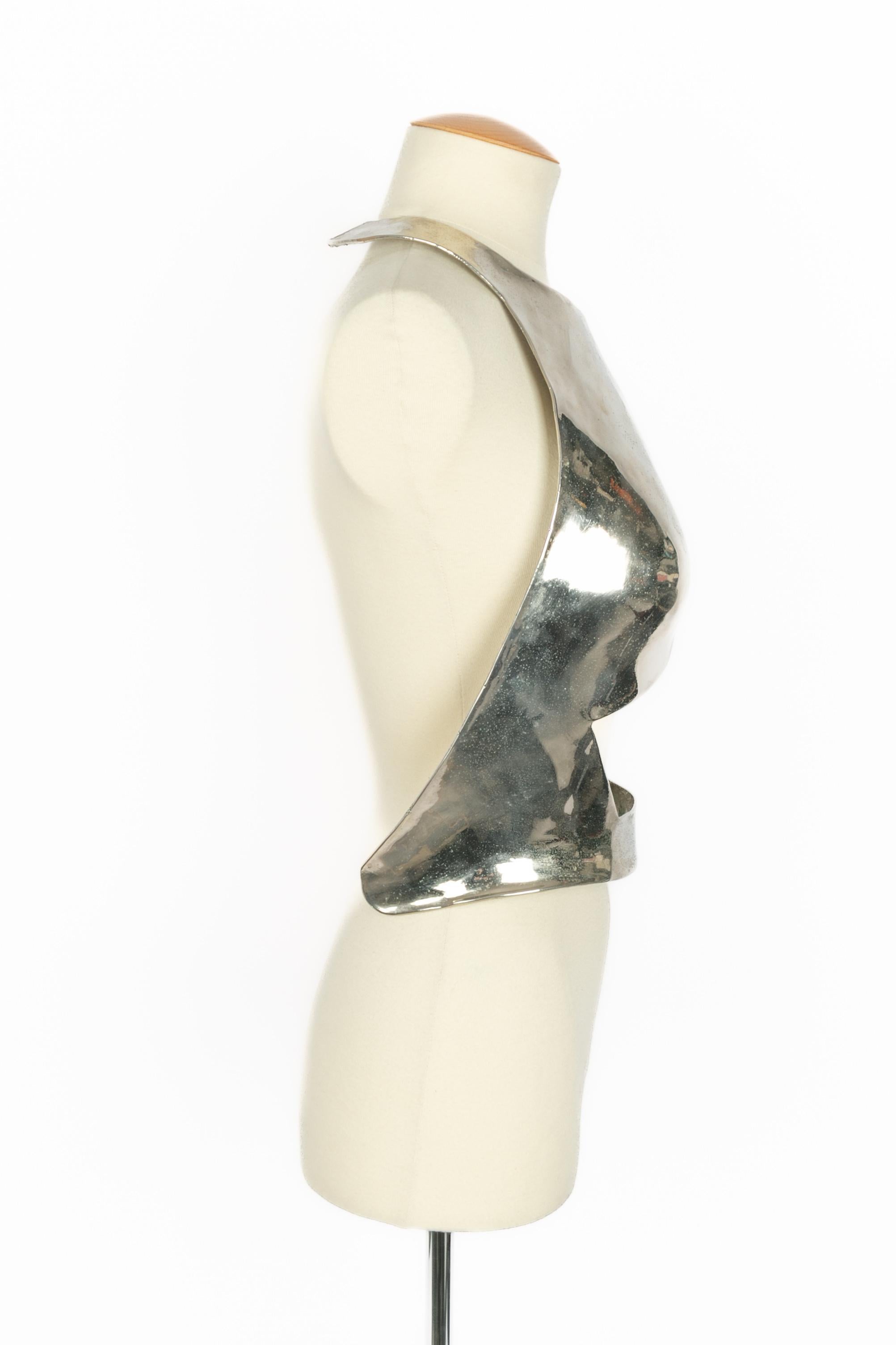 Beige Paco Rabanne bustier top Haute Couture 1979 For Sale