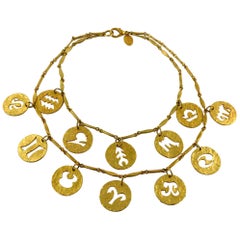 Paco Rabanne by Maison Desrues Vintage 1990s Zodiac Necklace