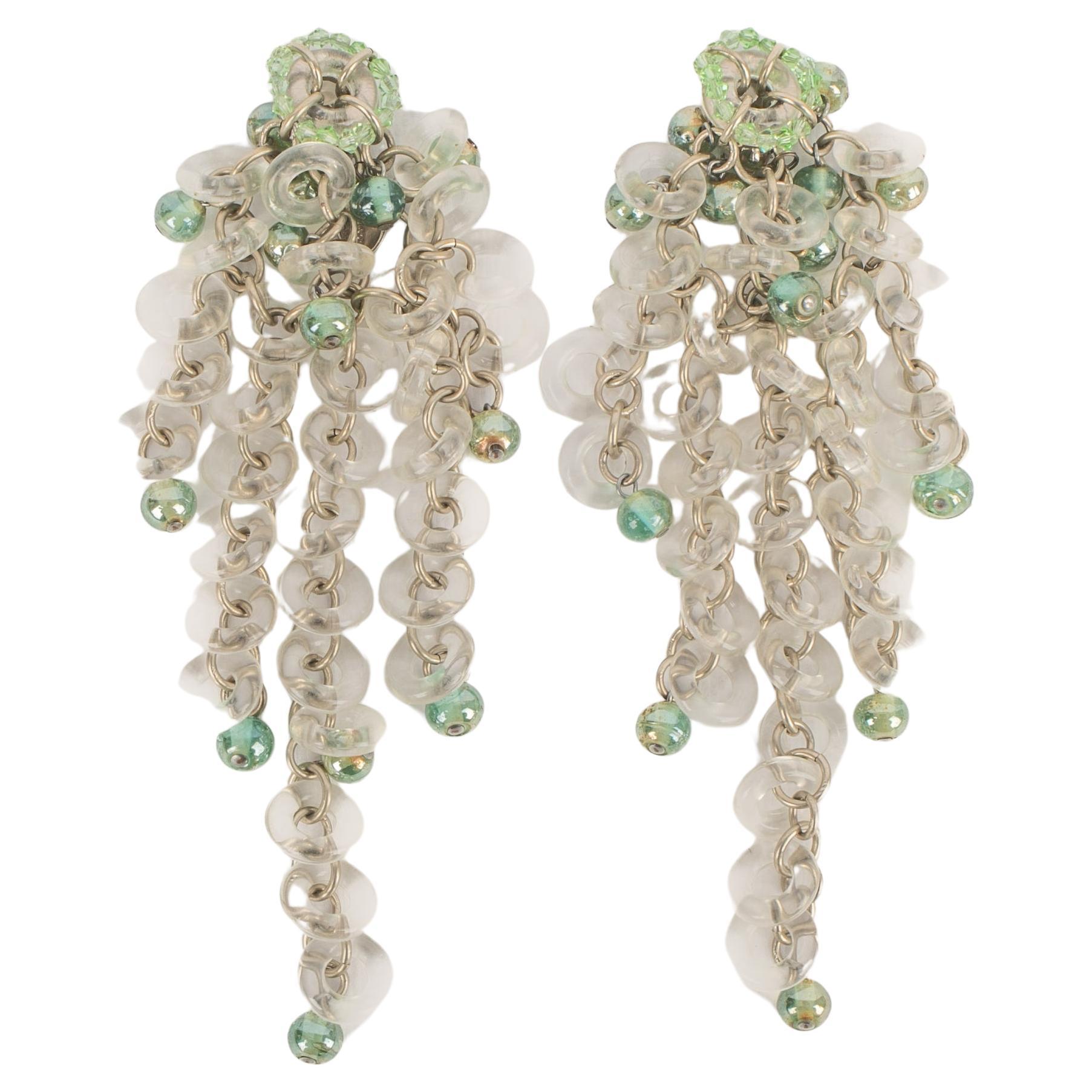 Paco Rabanne  Clip-on Earrings with Pearls and Transparent Rings For Sale
