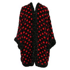 Paco Rabanne Coat in Black and Red Lurex, 1992/93