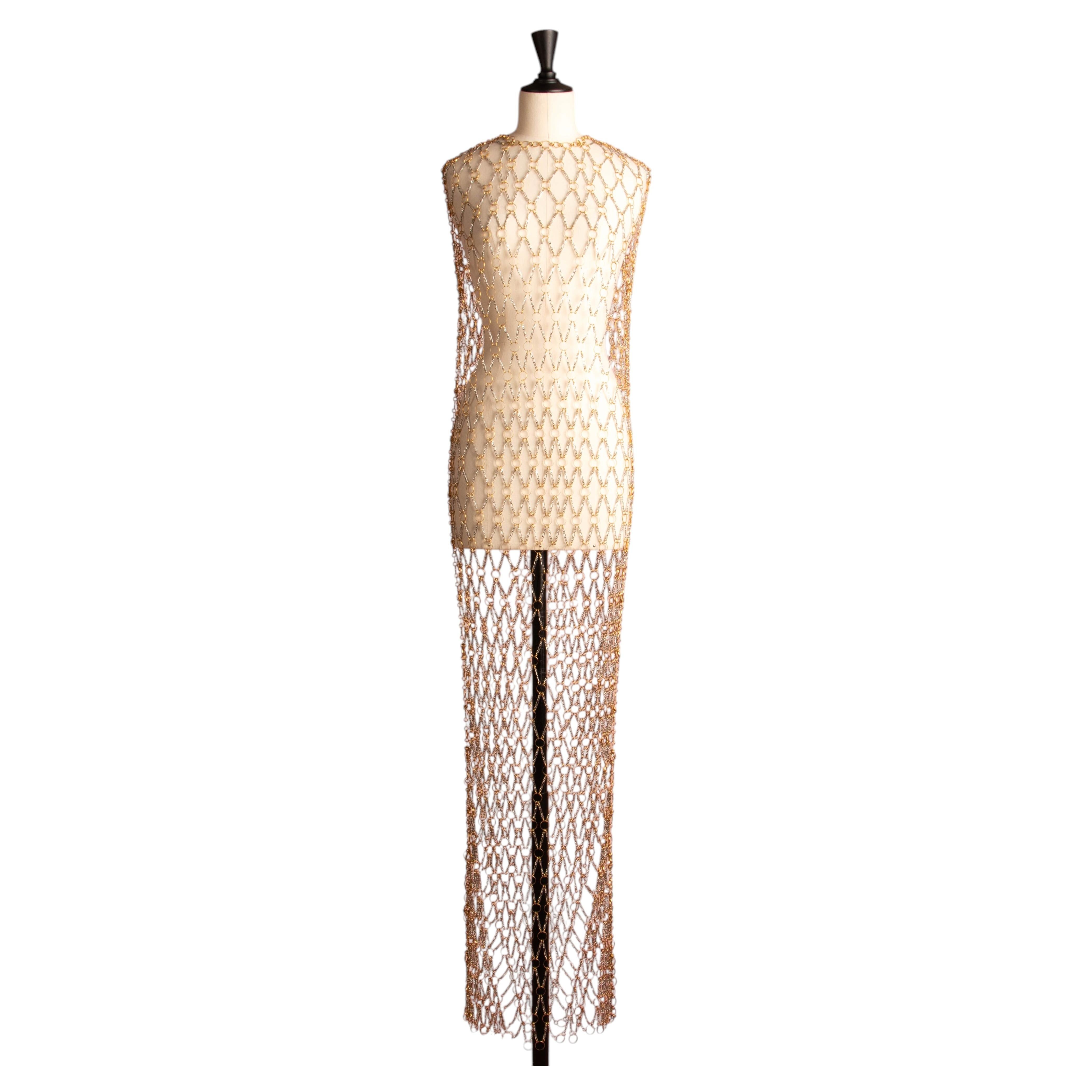 Pre-owned Rabanne Paco Dress By Julien Dossena Summer 2019 In Beige