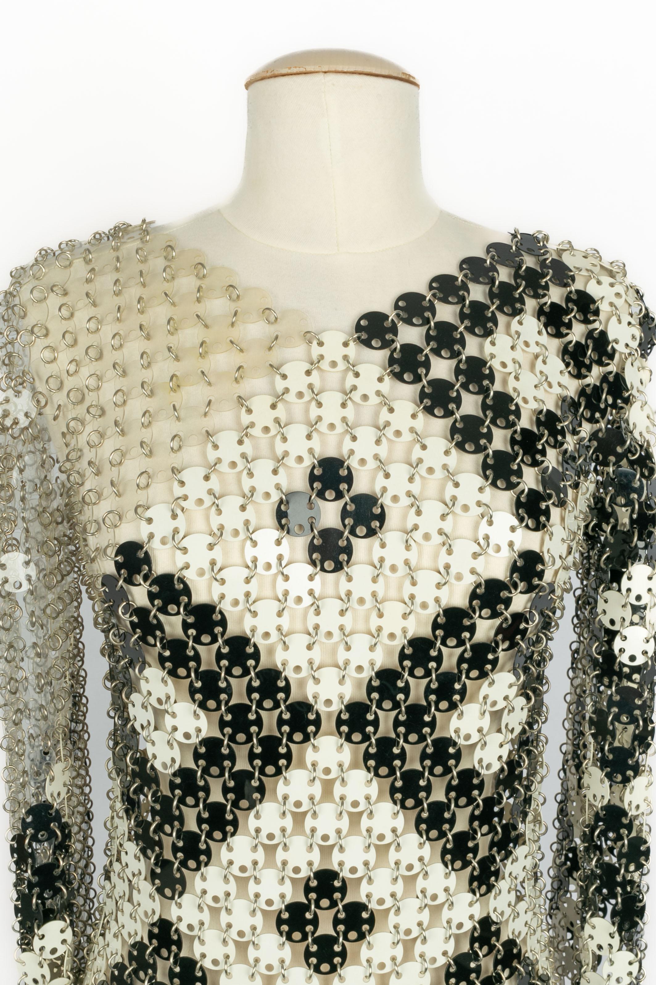 Beige Robe Paco Rabanne été 1997 en vente