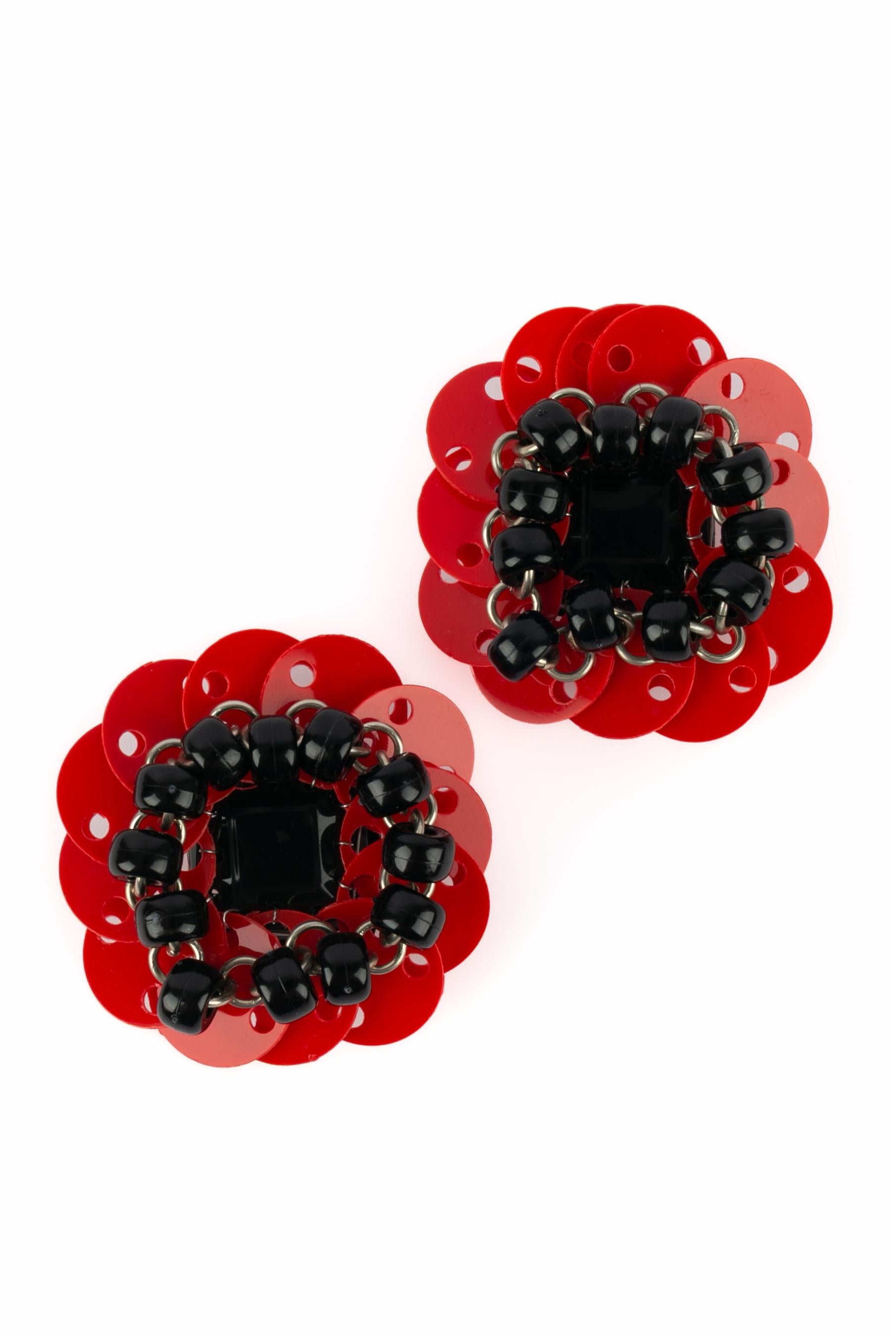 Paco Rabanne earrings Haute Couture 1980 In Excellent Condition For Sale In SAINT-OUEN-SUR-SEINE, FR