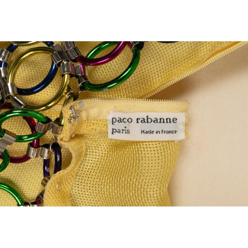 Paco Rabanne, robe de soirée avec anneaux métalliques multicolores, années 1990 en vente 1