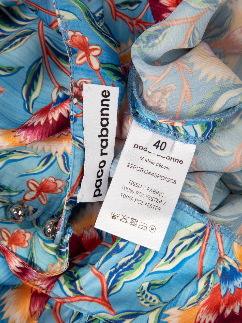 Women's Paco Rabanne Floral Print Maxi Halter Neck Dress Size L