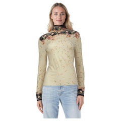 Paco Rabanne Rollkragenpullover mit Blumendruck Größe L