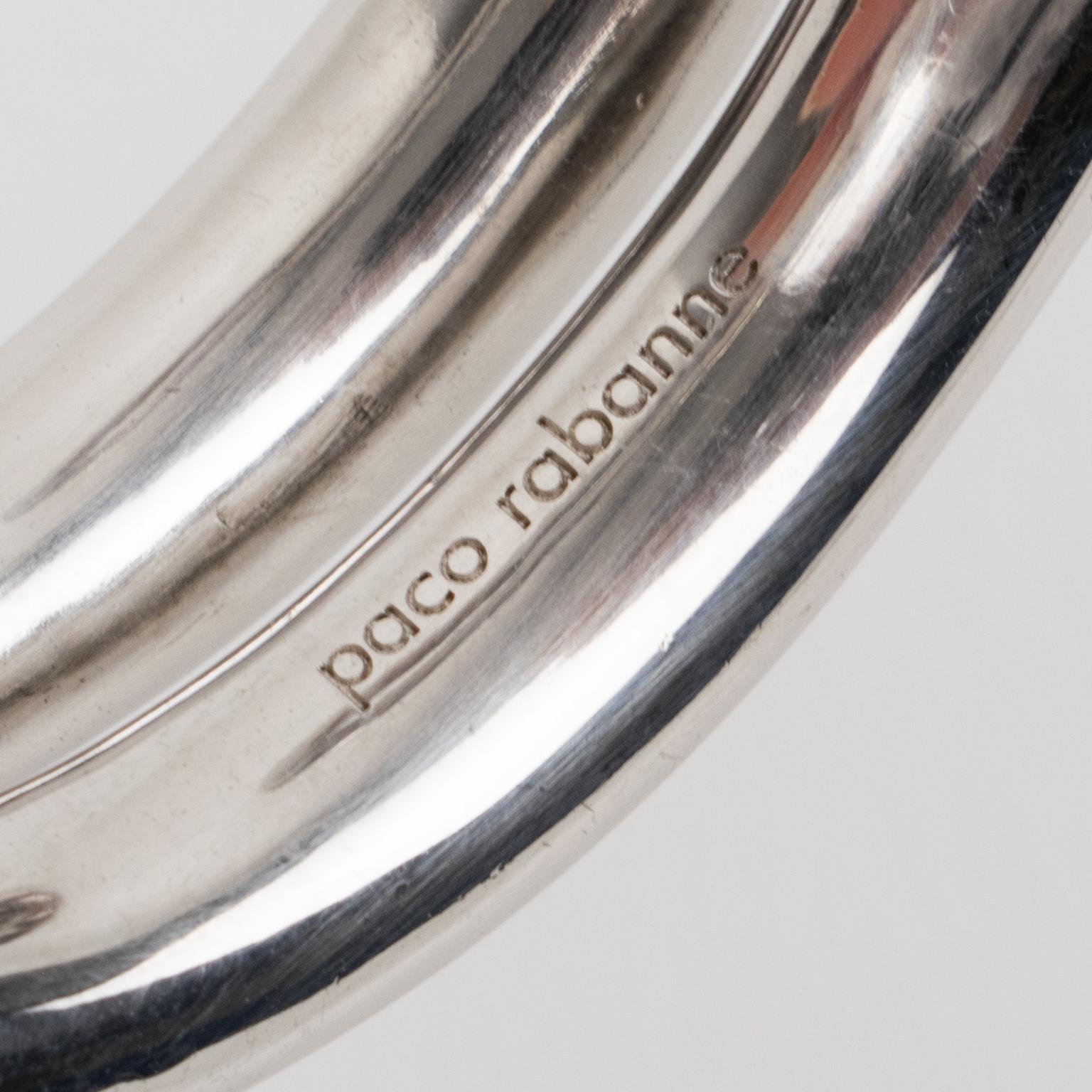 Paco Rabanne Bracciale futuristico in metallo cromato Bangle Collezione Autunno 2014 in vendita 6