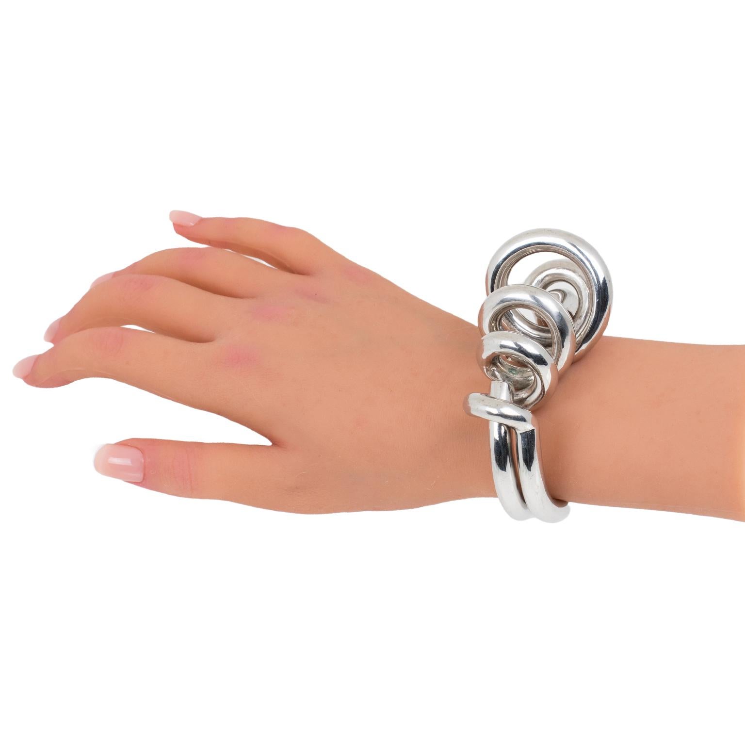 Paco Rabanne Bracciale futuristico in metallo cromato Bangle Collezione Autunno 2014 in vendita 7