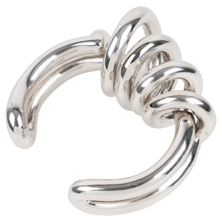 Paco Rabanne Futuristic Chrome Metal Cuff Bracelet Bangle Runway Fall 2014  For Sale at 1stDibs