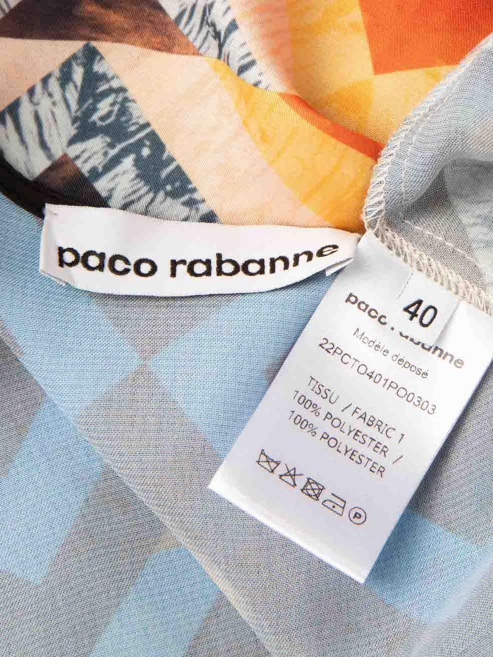 Paco Rabanne Top mit geometrischem Druck und Kettenriemen, Größe L im Zustand „Gut“ im Angebot in London, GB