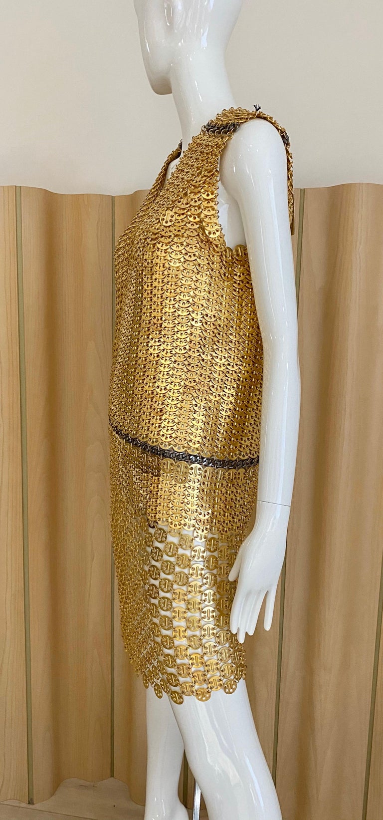 Paco Rabanne Gold Chain Cocktail Dress For Sale at 1stDibs paco