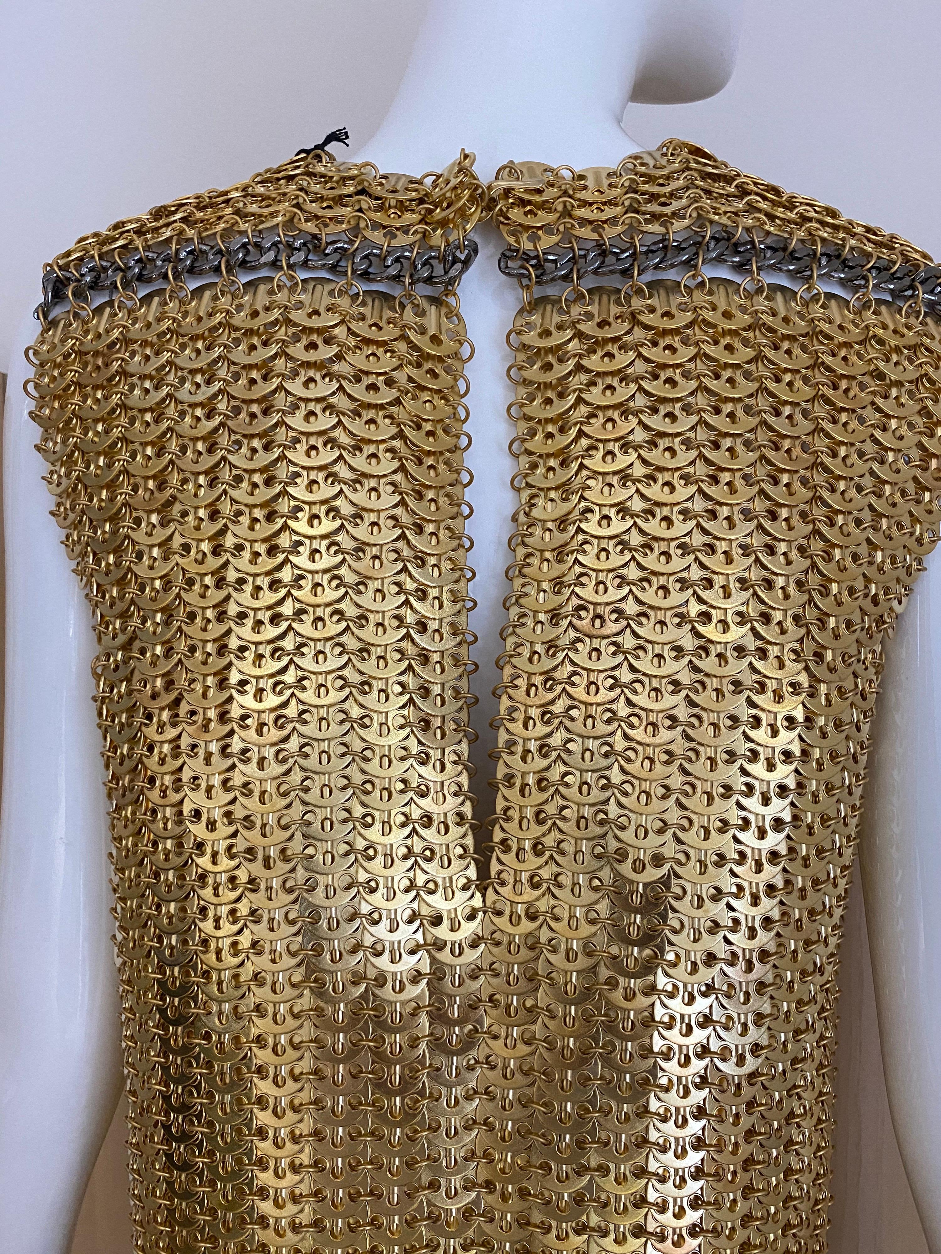 Women's Paco Rabanne Gold Chain Cocktail Dress For Sale