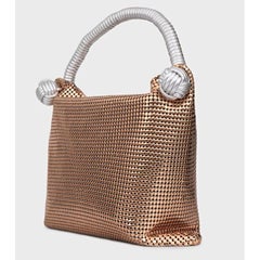 Paco Rabanne Gold Metal Shoulder Bag with Leather Lining, Never Worn
