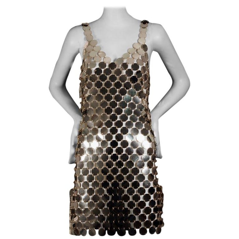 PACO RABANNE Gold Rhodoid Disc Do It Yourself Dress at 1stDibs