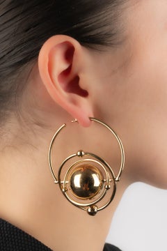Paco Rabanne Goldene Metallohrringe