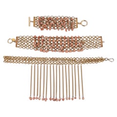 Paco Rabanne Golden Metal Set of Jewelry