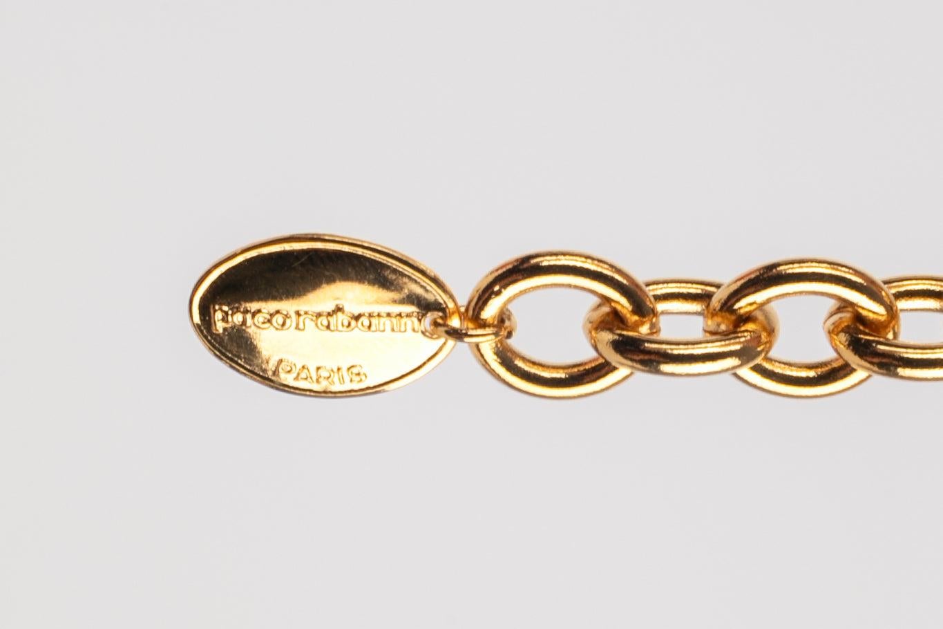 Women's Paco Rabanne Golden Necklace Made of Articulated Plates For Sale