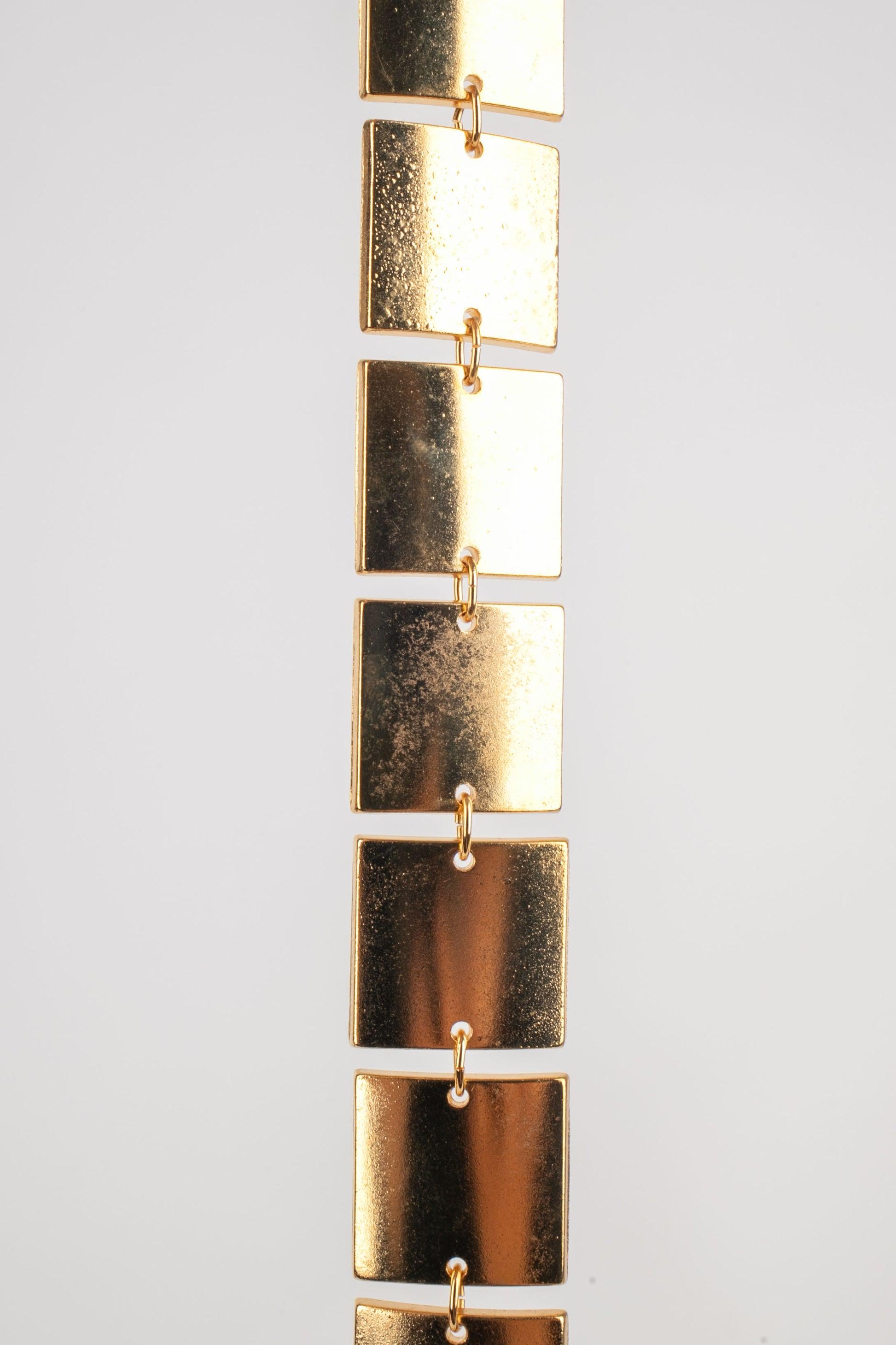 Paco Rabanne Golden Necklace Made of Articulated Plates For Sale 1