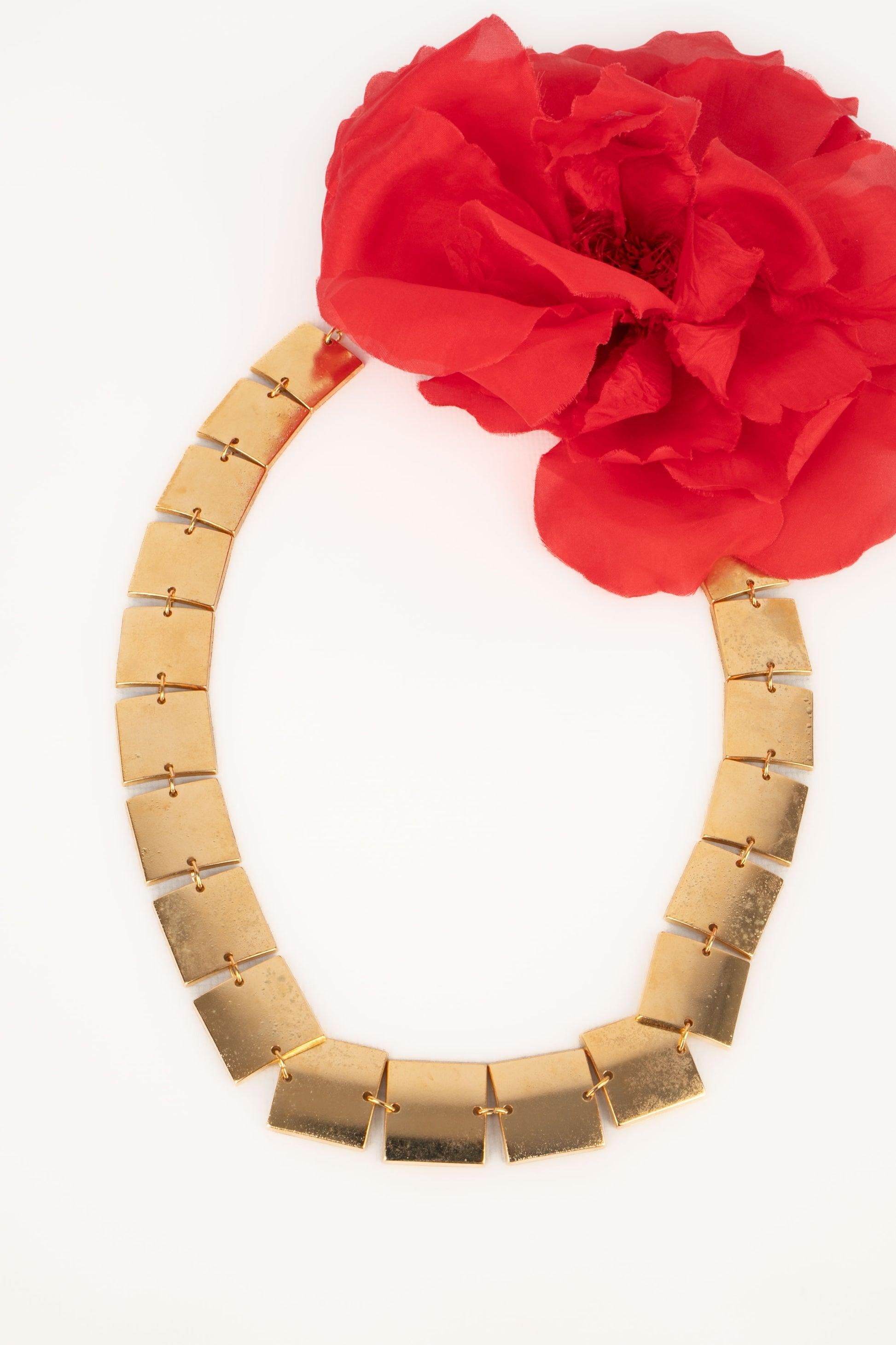Paco Rabanne Golden Necklace Made of Articulated Plates For Sale 3