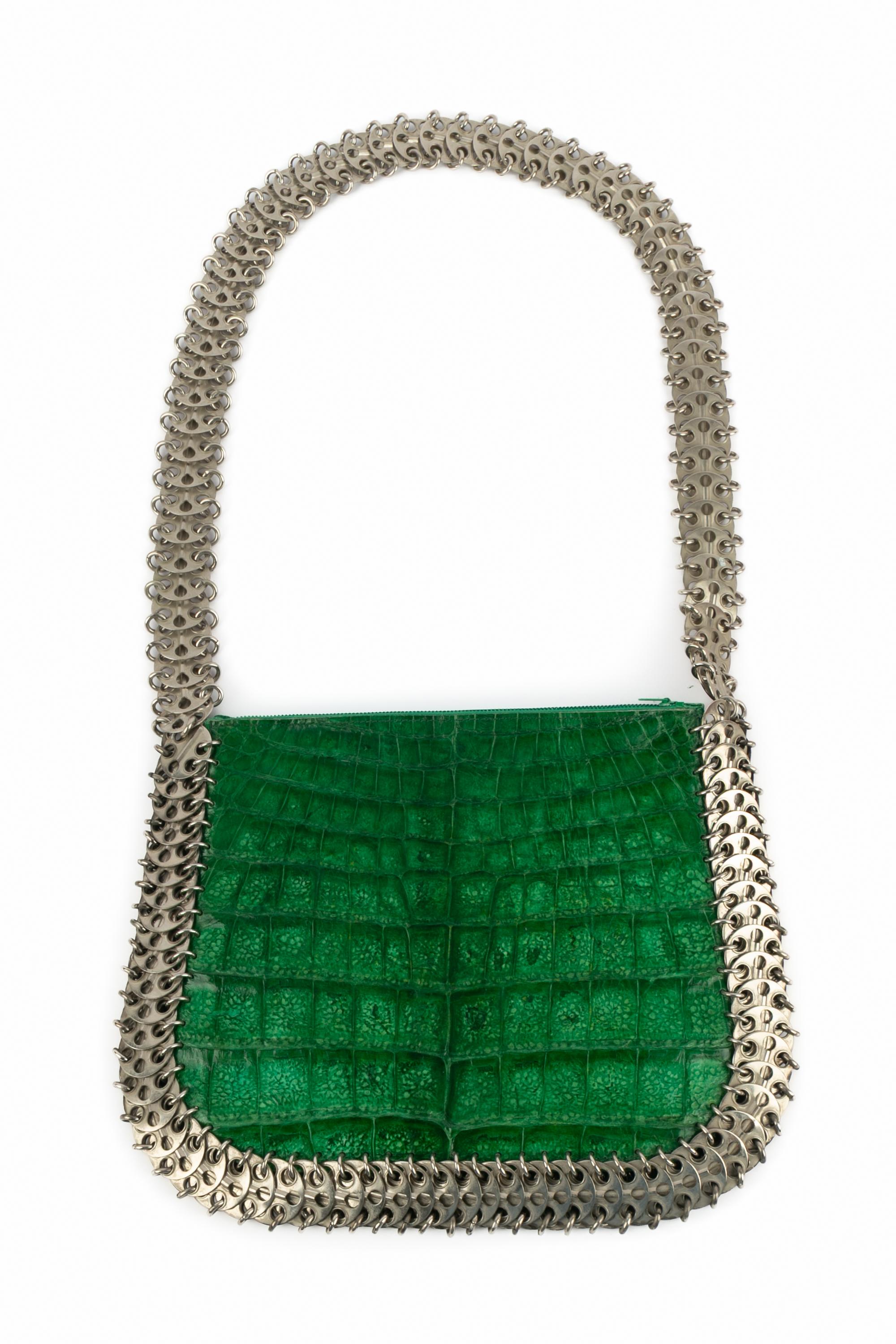Vert Paco Rabanne sac en cuir vert en vente