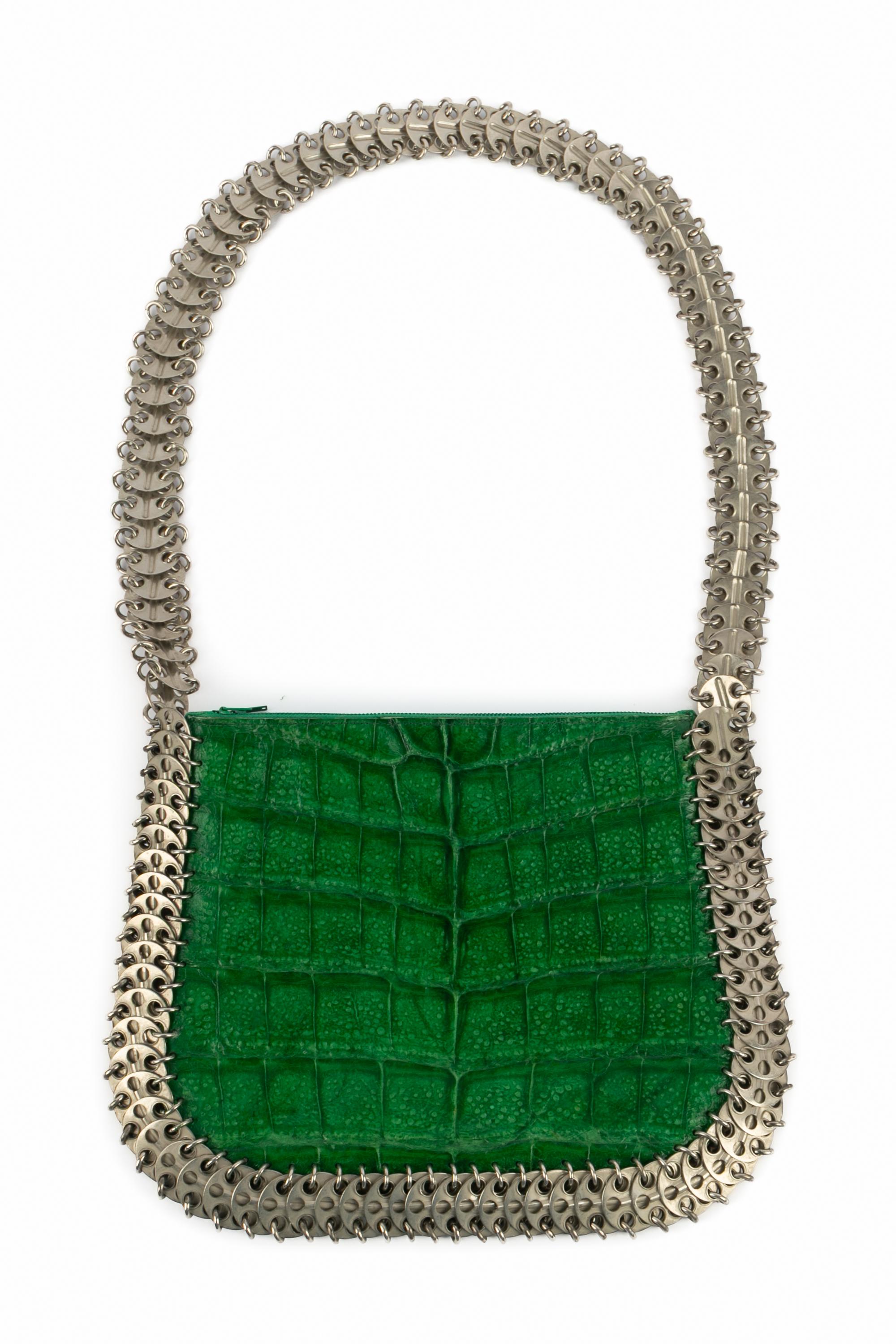 Paco Rabanne sac en cuir vert Excellent état - En vente à SAINT-OUEN-SUR-SEINE, FR