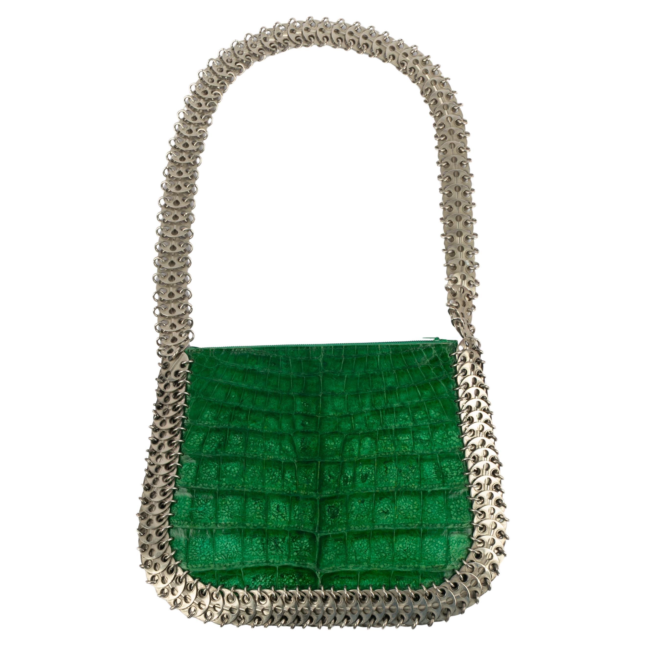 Paco Rabanne sac en cuir vert en vente