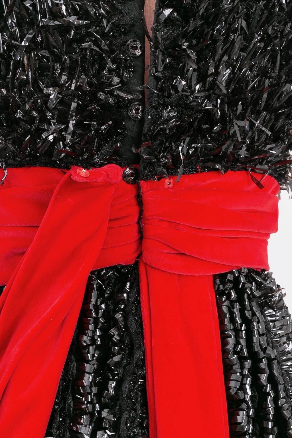 Paco Rabanne - Robe noire haute couture, collection automne 1988 en vente 3