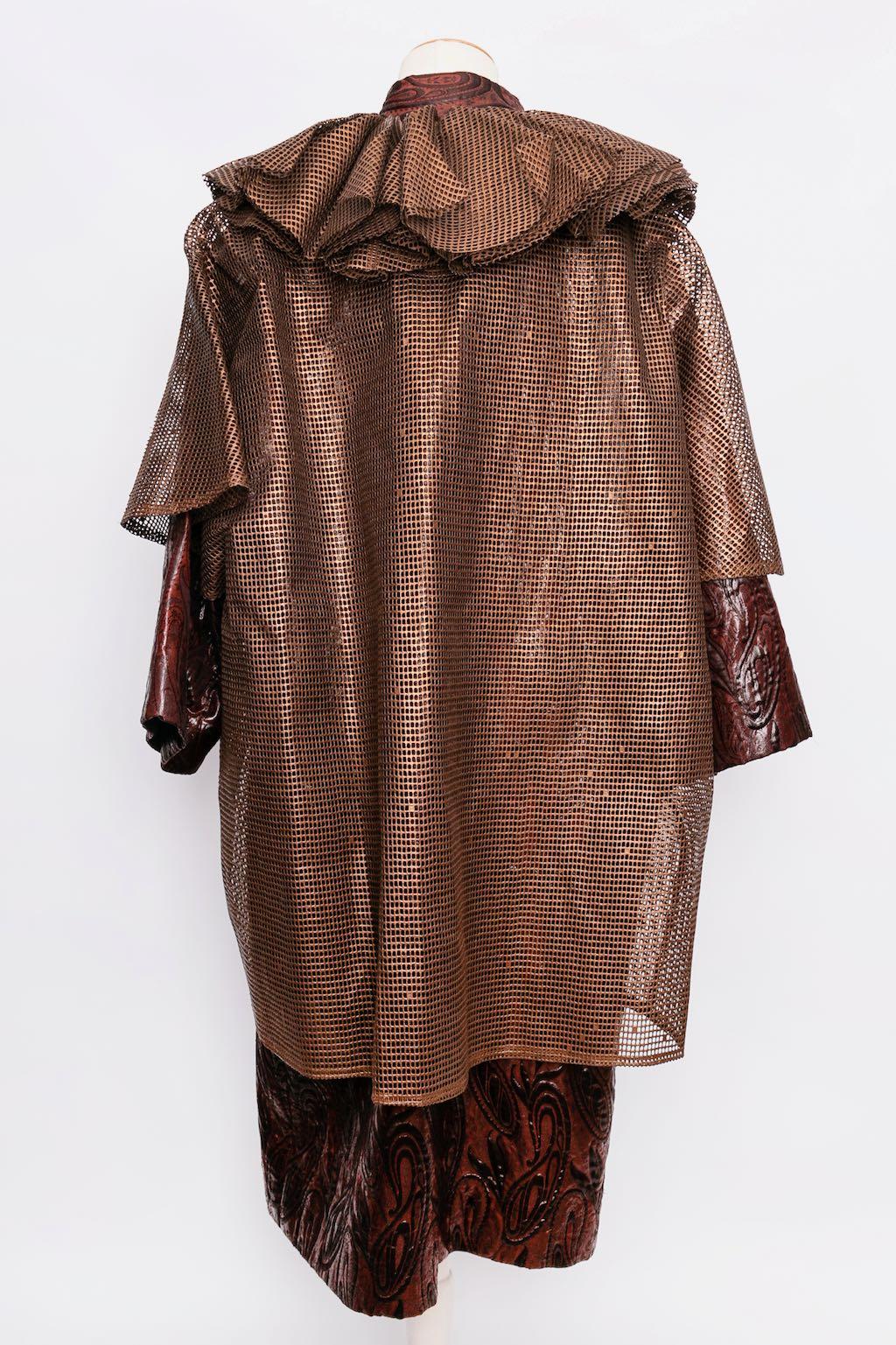 Paco Rabanne Haute Couture Coat in Textured Canvas In Excellent Condition In SAINT-OUEN-SUR-SEINE, FR