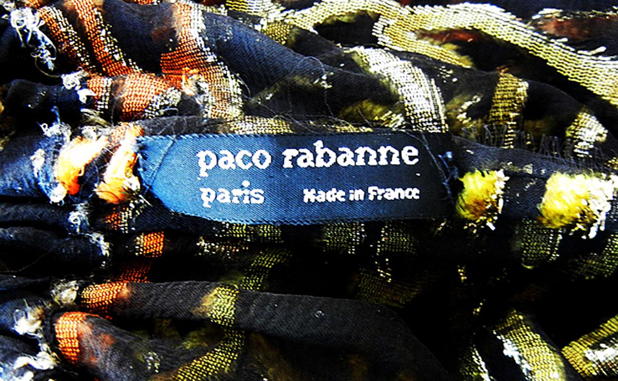 Paco Rabanne Haute Couture Jeweled Necklace Caftan Dress Collectors, Museums   In Excellent Condition For Sale In Los Angeles, CA