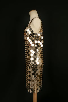 Paco Rabanne Iconic Dress in Gold Celluloid Pellets