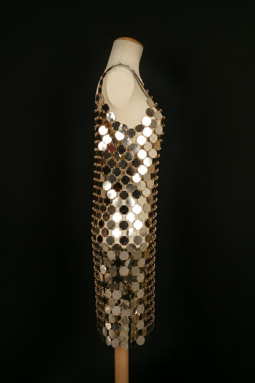 Women's Paco Rabanne Iconic Dress in Gold Celluloid Pellets For Sale